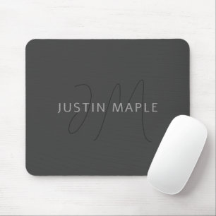 Cool Looking Name & Monogram   Dark Grey Mouse Pad