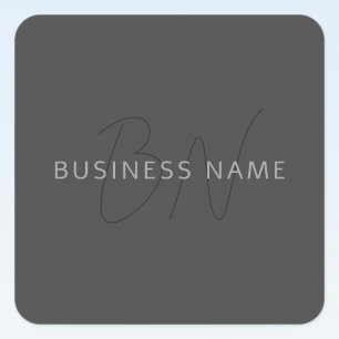 Cool Looking Name & Monogram   Dark Grey Square Sticker