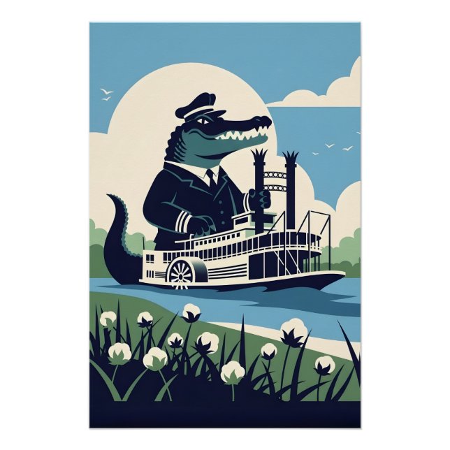 Cool Louisiana paddle steamer Poster (Front)