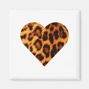 Cool Love Cheetah Leopard Print Heart Cool Valenti Magnet