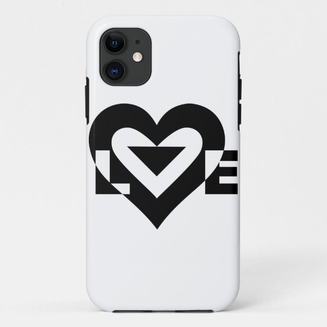 Cool Love Graphic, Black Case-Mate iPhone Case (Back)