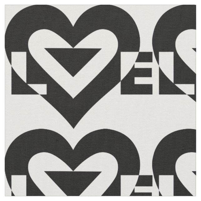 Cool Love Graphic, Black Fabric (Close Up)
