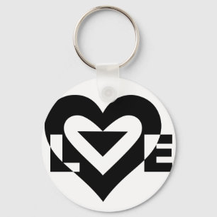 Cool Love Graphic, Black Key Ring