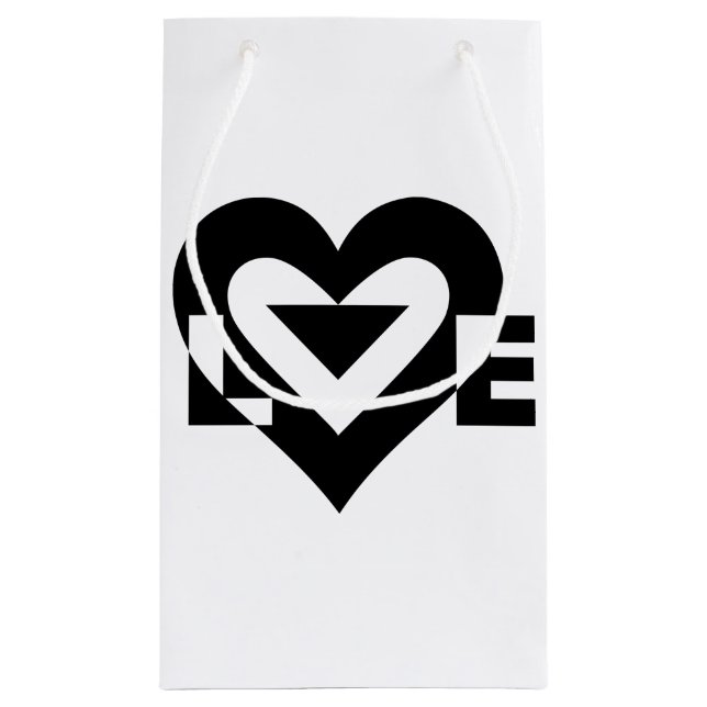 Cool Love Graphic, Black Small Gift Bag (Back)