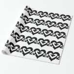 Cool Love Graphic, Black Wrapping Paper<br><div class="desc">A graphic logo design,  custom made with LOVE.</div>