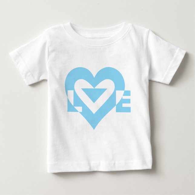 Cool Love Graphic, Blue Baby T-Shirt (Front)
