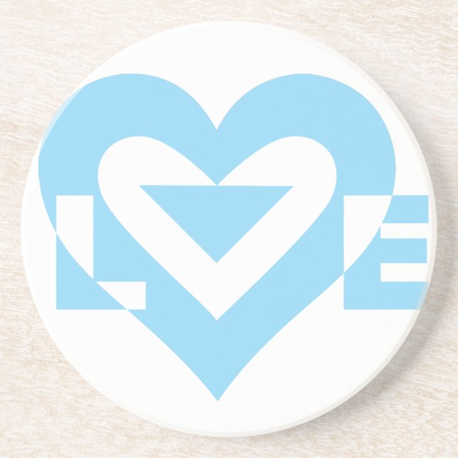 Cool Love Graphic, Blue Coaster (Front)