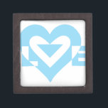 Cool Love Graphic, Blue Jewellery Box<br><div class="desc">A graphic logo design,  custom made. LOVE in blue.</div>