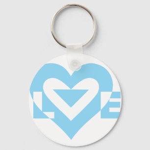 Cool Love Graphic, Blue Key Ring