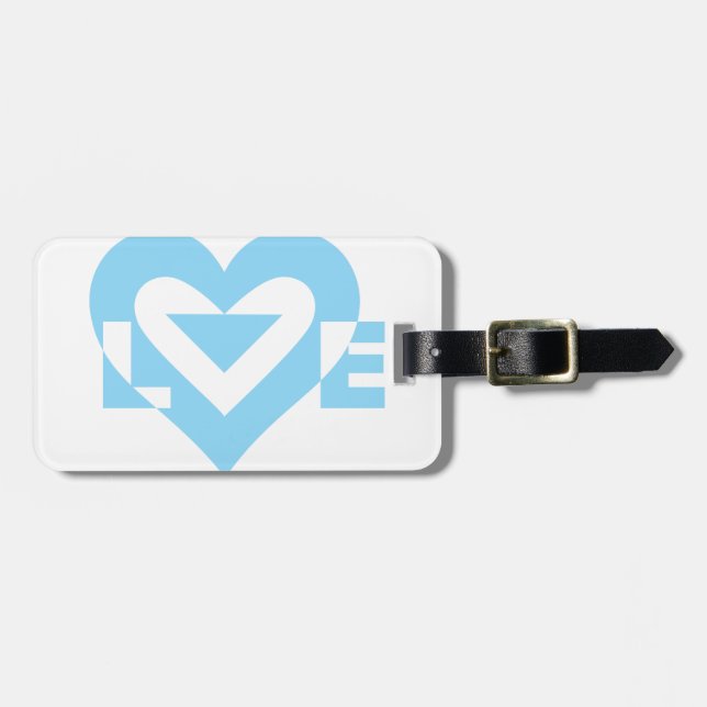 Cool Love Graphic, Blue Luggage Tag (Front Horizontal)