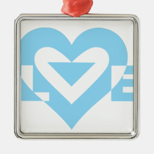 Cool Love Graphic, Blue Metal Tree Decoration