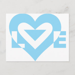 Cool Love Graphic, Blue Postcard
