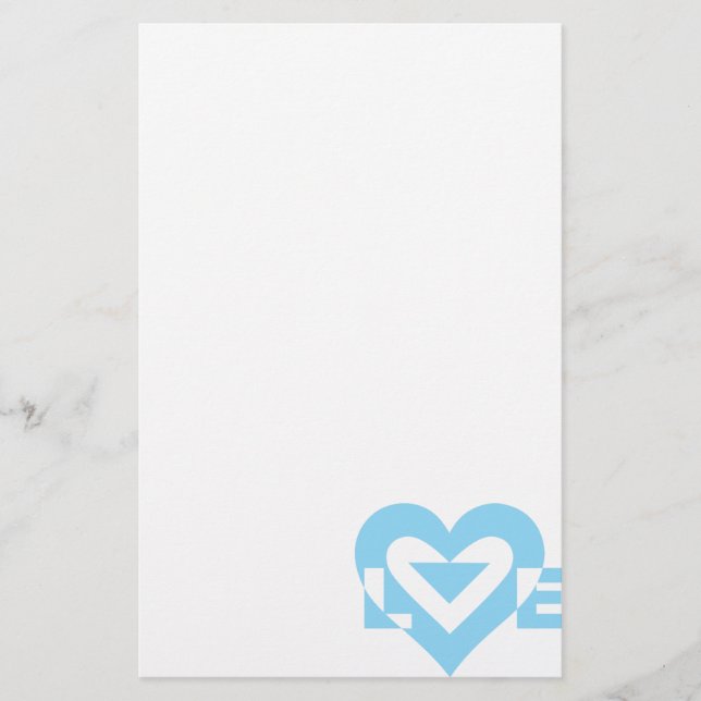 Cool Love Graphic, Blue Stationery (Front)