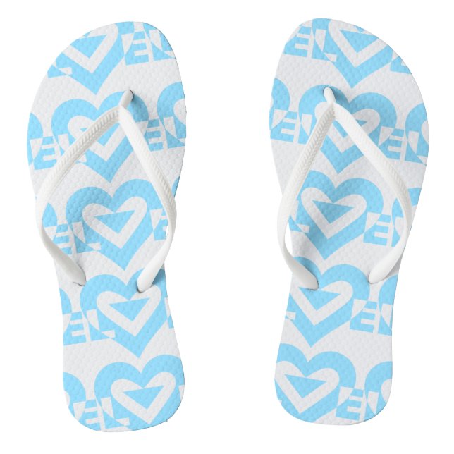 Cool Love Graphic, Blue Thongs (Footbed)