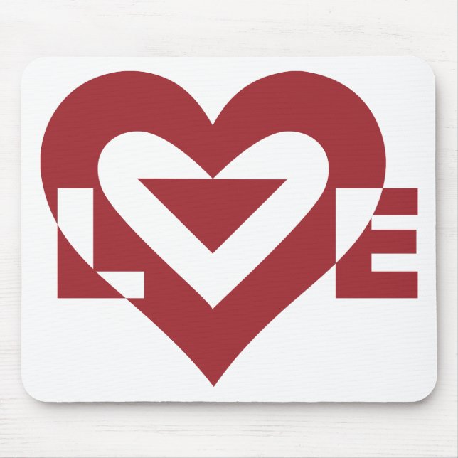 Cool Love Graphic, Burgandy Mouse Pad (Front)