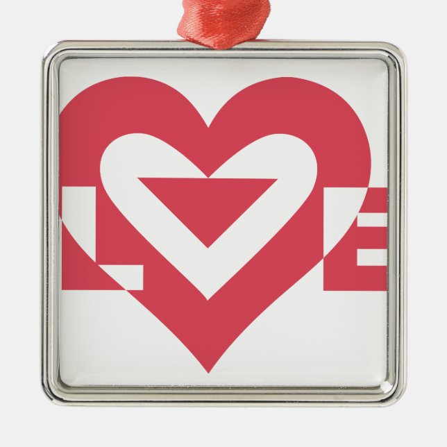 Cool Love Graphic, Cherry Pink Metal Ornament (Front)
