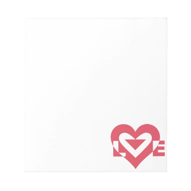 Cool Love Graphic, Cherry Pink Notepad (Front)