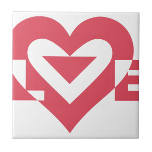 Cool Love Graphic, Cherry Pink Tile