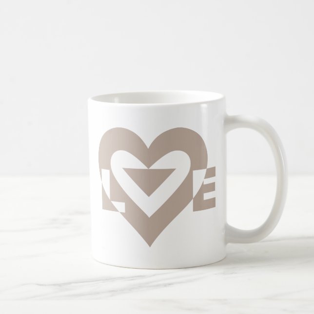 Cool Love Graphic, Grey Coffee Mug (Right)