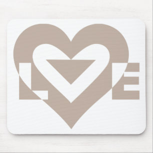 Cool Love Graphic, Grey Mouse Pad