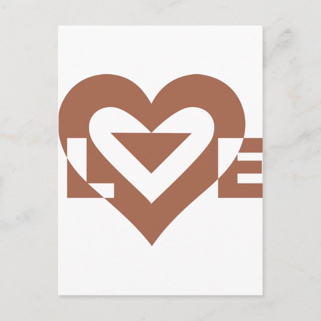 Cool Love Graphic, Mocha Brown Postcard (Front)