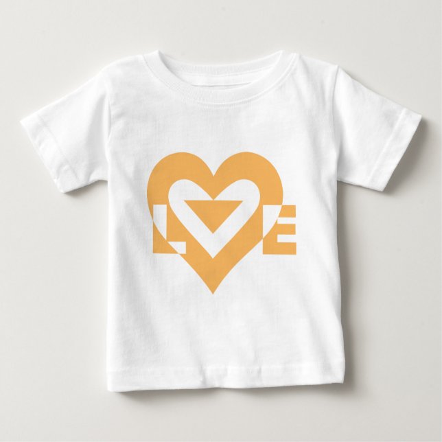 Cool Love Graphic, Orange Baby T-Shirt (Front)