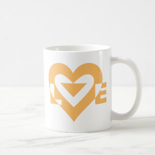 Cool Love Graphic, Orange Coffee Mug