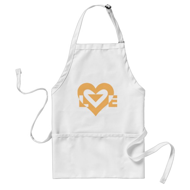 Cool Love Graphic, Orange Standard Apron (Front)