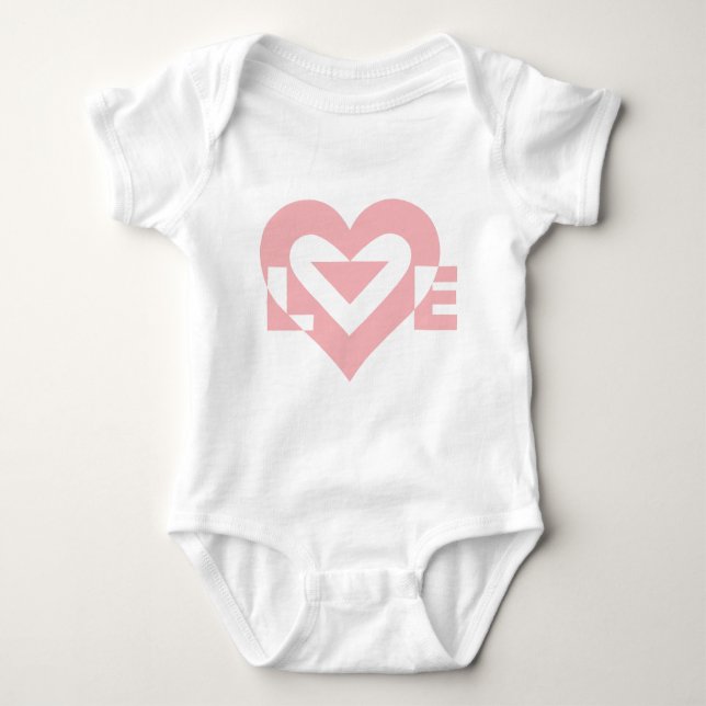 Cool Love Graphic, Pink Baby Bodysuit (Front)