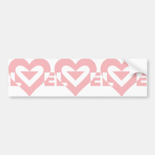 Cool Love Graphic, Pink Bumper Sticker