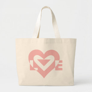 Cool Love Graphic, Pink Large Tote Bag
