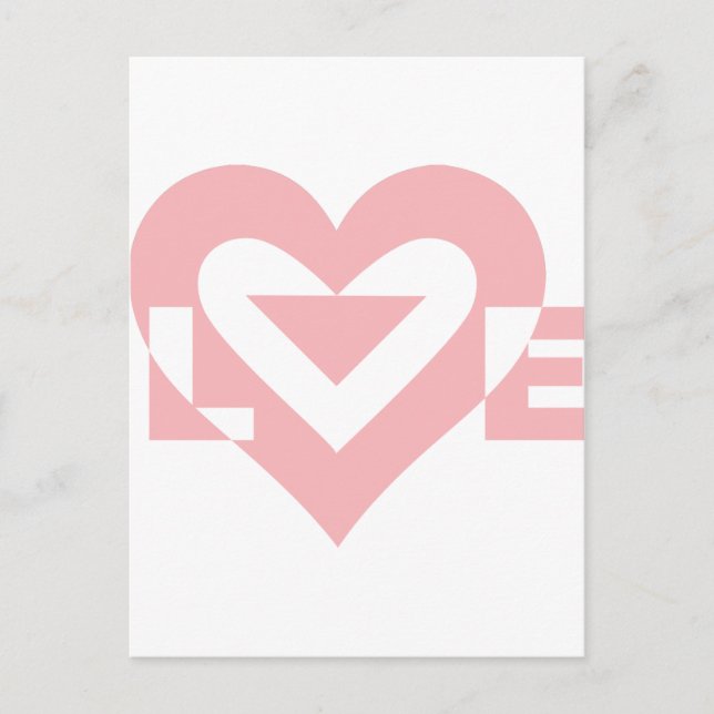 Cool Love Graphic, Pink Postcard (Front)