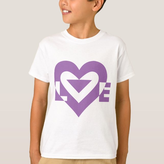 Cool Love Graphic, Purple T-Shirt (Front)