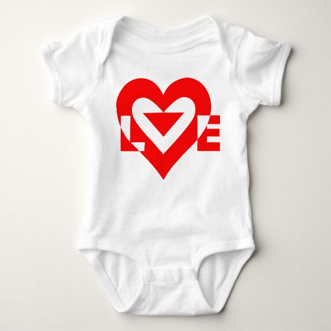 Cool Love Graphic, Red Baby Bodysuit (Front)