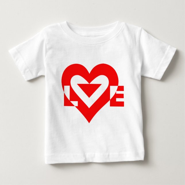Cool Love Graphic, Red Baby T-Shirt (Front)