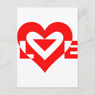 Cool Love Graphic, Red Postcard