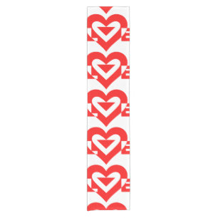 Cool Love Graphic, Red Short Table Runner