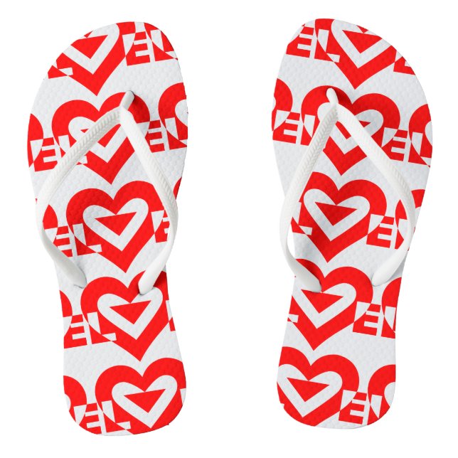 Cool Love Graphic, Red Thongs (Footbed)