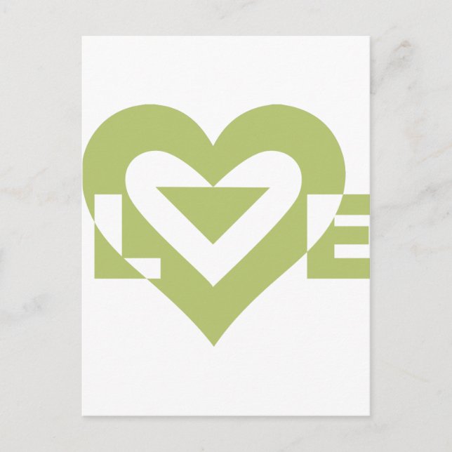 Cool Love Graphic, Sage Green Postcard (Front)
