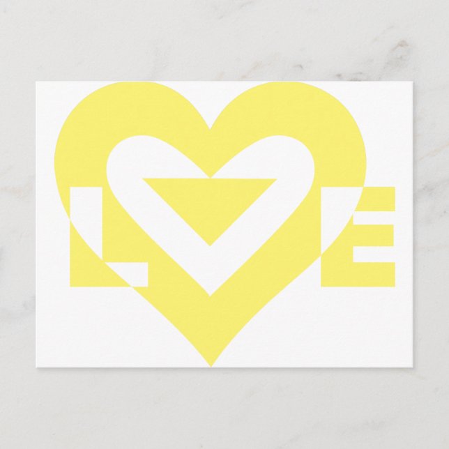 Cool Love Graphic, Yellow Postcard (Front)