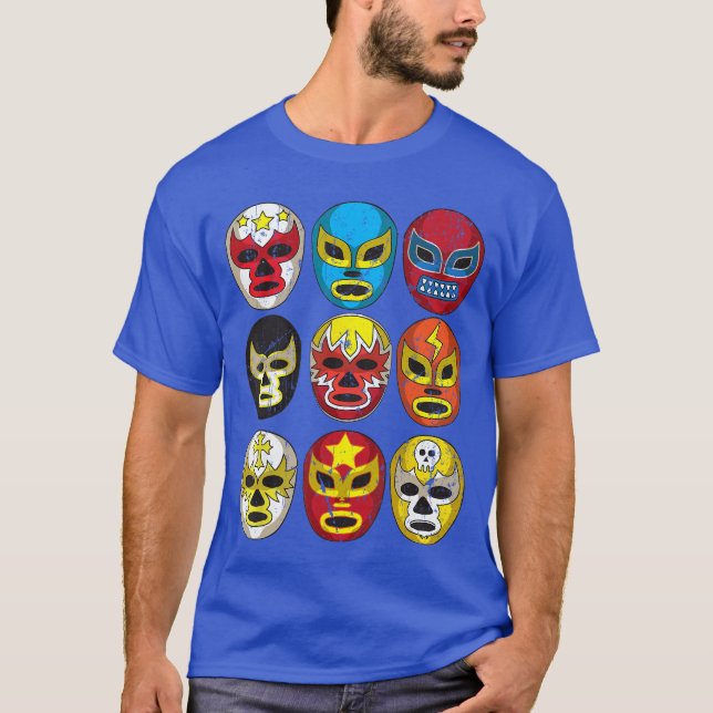 Cool Lucha Libre Wrestlers Masks Funny Wrestling G T-Shirt (Front)