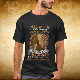 cool lucky Dad Daughter  T-Shirt