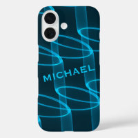 Cool Luminous Blue Wave Pattern Personalised