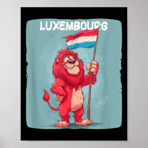 Cool Luxembourg Flag Lion Costume for Boys and Poster