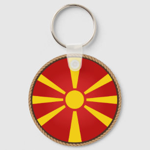 Cool Macedonia Flag Seal Key Ring