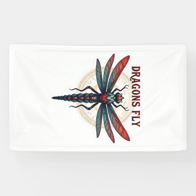 Cool Machined Steampunk Dragonfly - Dragons Fly -  Banner (Horizontal)