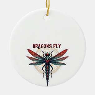 Cool Machined Steampunk Dragonfly - Dragons Fly - Ceramic Ornament