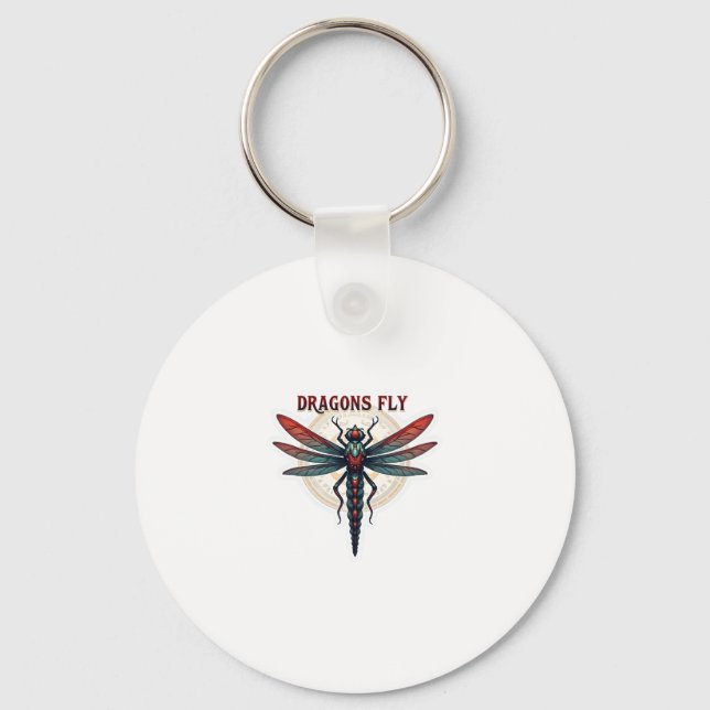 Cool Machined Steampunk Dragonfly - Dragons Fly -  Key Ring (Front)