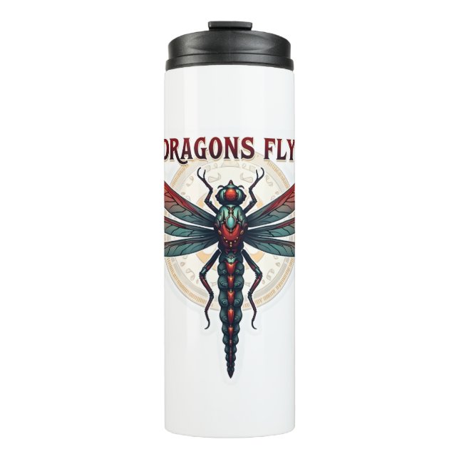 Cool Machined Steampunk Dragonfly - Dragons Fly -  Thermal Tumbler (Front)
