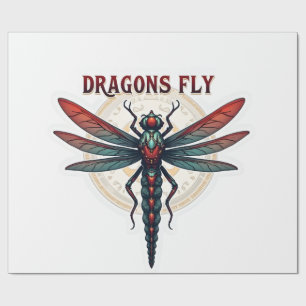 Cool Machined Steampunk Dragonfly - Dragons Fly - Wrapping Paper